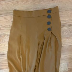 Zara Mustard Yellow Flowy Pants